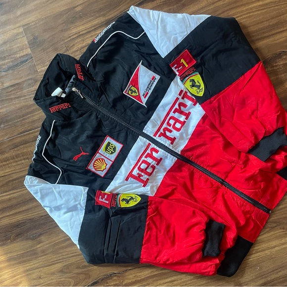 Ferrari Red and Black F1 Racing Jacket - Picture 2 of 3